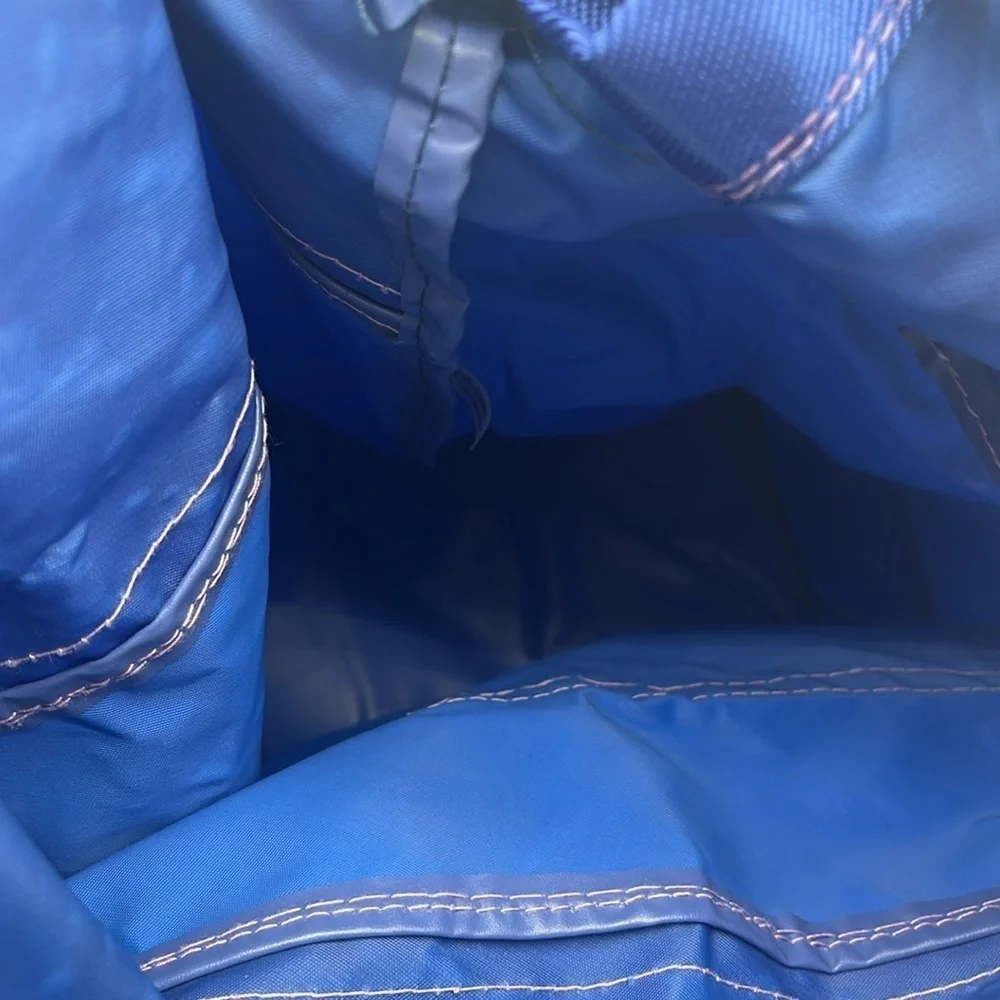 Vintage Clearly Canadian Blue Nylon Bucket Backpack Promo